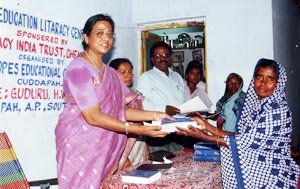 Distributing books to adults